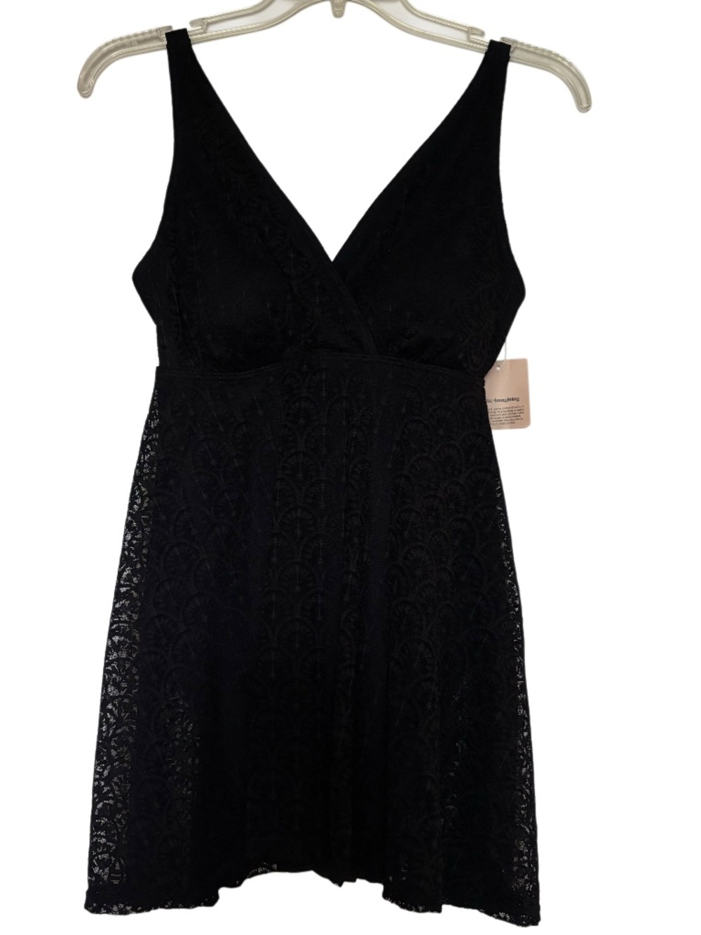 Women’s BloomChic Lace Dress Swimsuit in Black Sz 10 NWT
